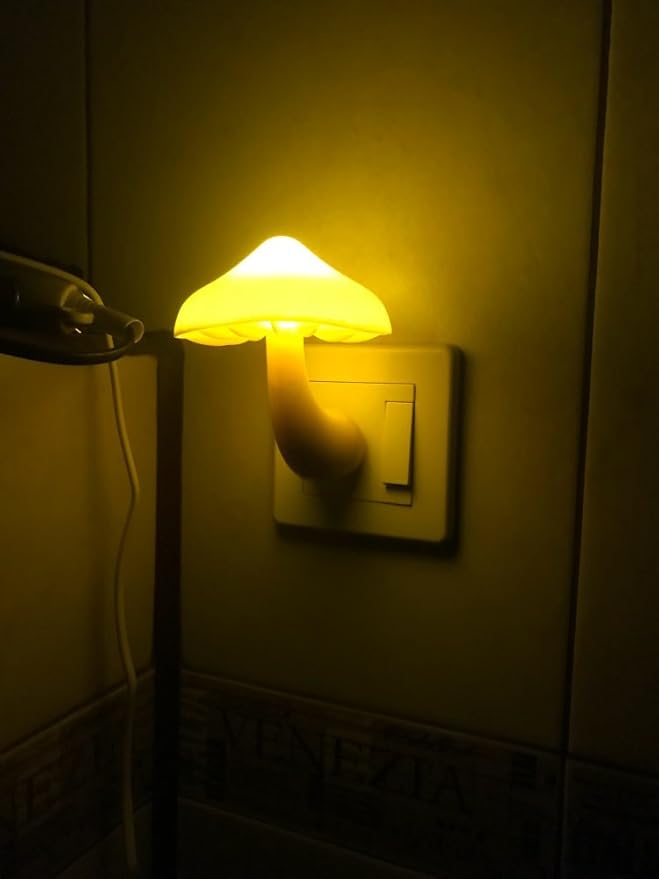 AUSAYE 2Pack Mushroom Night Light Plug in Lamp,Led Lights for Adults Kids Baby Children NightLight Wall Decor Lamp Bedroom Bathroom,Toilet,Stairs,Kitchen,Hallway