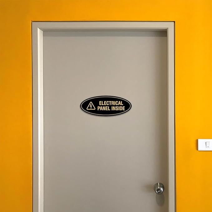 Signs ByLITA Oval Electrical Panel Inside Sign (White) - Medium