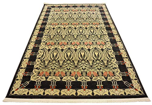 Unique Loom Edinburgh Collection Area Rug - Canmore (5' 1" x 8' Rectangle, Black/ Cream) - color: Black/Cream, size: 5'1" x 8' (Rectangular)