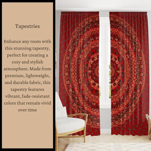 Bless International Handmade Indian hippie Bohemian Psychedelic Peacock Mandala Wall hanging College Dorm Beach Throws Table Cloth Bedding Tapestry (Blue Red, King(88x104Inches)(225x265Cms)) - color: Blue Red, size: 104"L x 88"W