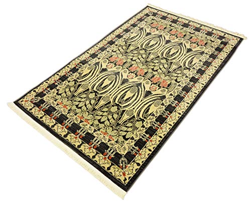Unique Loom Edinburgh Collection Area Rug - Canmore (3' 3" x 5' 3" Rectangle, Black/ Cream) - color: Black/Cream, size: 3'3" x 5'3" (Rectangular)