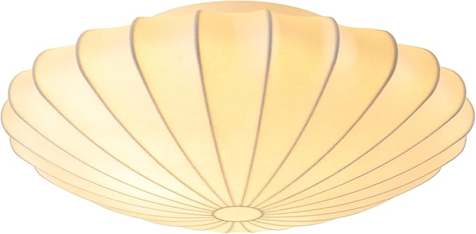ziidoo 2-Light Semi Flush Mount Ceiling Light,15.7in White Imitation Silk Wabi Sabi Round Lantern 3000K Modern Close to Ceiling Light fixtures for Bedroom Living Room Entryway Hallway