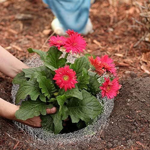 Keebgyy Metal Mesh Bag, Gophers Resistant Stainless Steel Mesh, Stainless Steel Wire Mesh Vole Mesh Metal Mesh Bag, Flowers Rodent Proof Wire Baskets for Plants, Planter for Garden Lawn(#4)