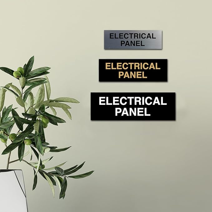 All Quality Basic Electrical Panel Sign - Fire Regulation Safety Compliance Sign - White - Medium (10 Pack)