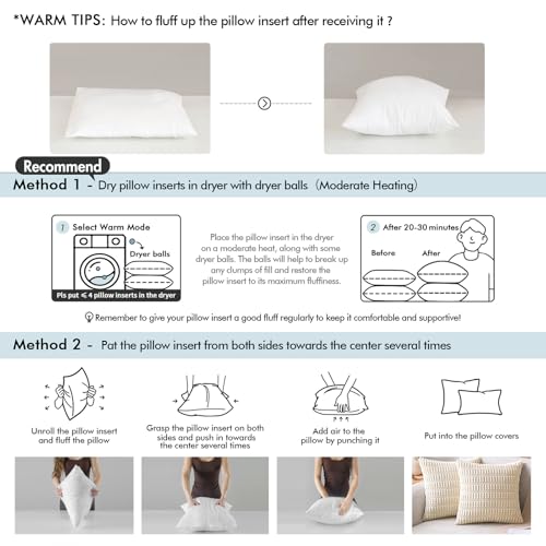 MIULEE 14x22 Pillow Inserts (Set of 2) -Decorative Throw Pillow with 100% Cotton Cover Rectangle for Sofa Couch - size: 14x22 Inch
