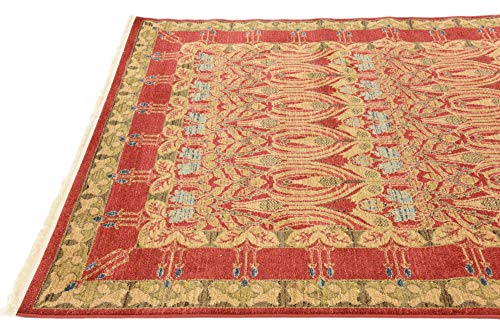 Unique Loom Edinburgh Collection Area Rug - Canmore (5' 1" x 8' Rectangle, Red/ Navy Blue) - color: Red/Navy Blue, size: 5'1" x 8' (Rectangular)