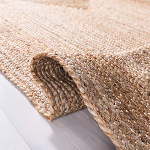 SAFAVIEH Area Rug 4' Square - Cape Cod Collection- Natural Brown, Handmade Braided Flat Weave Jute (CAP252A) - size: 4' x 4' (Square)