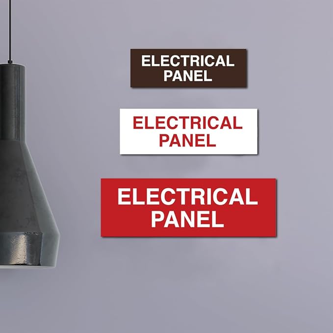 All Quality Basic Electrical Panel Sign - Fire Regulation Safety Compliance Sign - Lt Gray - Medium (5 Pack)