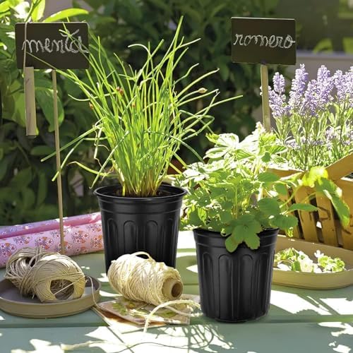 RAOOKIF 7 Gallon Nursery Pots, Flexible 7 Gallon Pots for Plants, Plastic Plant Pots for Seedling, Cuttings, Succulents, Transplanting (7gallon-10pack)