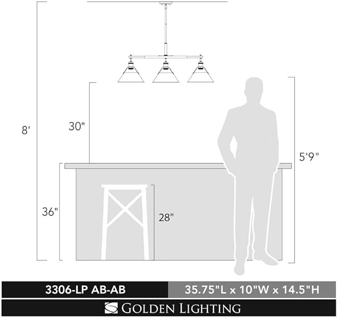 Golden Lighting Orwell Linear Pendant