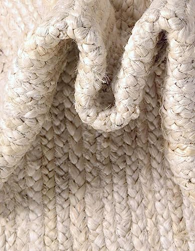 Unique Loom Braided Jute Collection Area Rug - Dhaka (1' 2" x 8' Table Runner, White) - color: White, size: 1'2" x 8' (Table Runner)