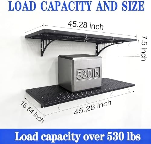 8 Pack Heavy Duty Garage Wall Shelving 45.3 x 16.5 Inch