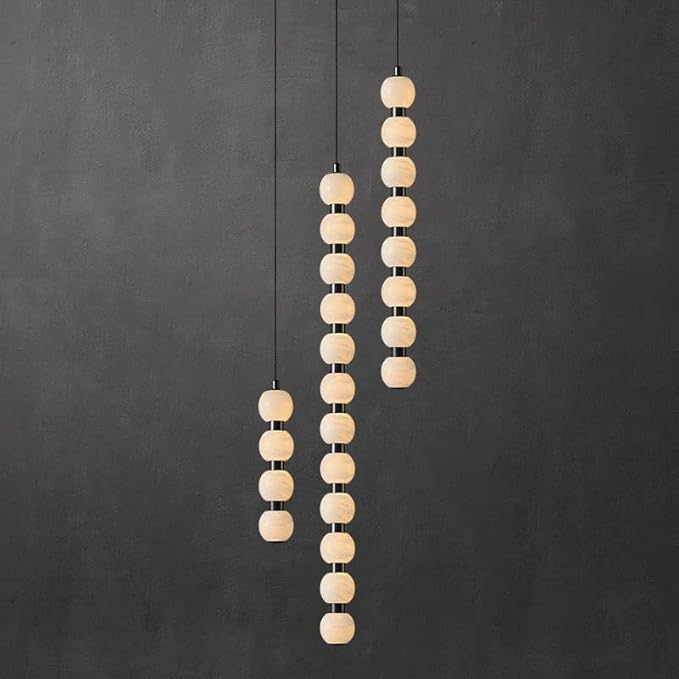 Pendant Lights, Modern Home Decor led Lights Pendant Light Lamps forstaircase Chandeliers for Living Room Hanging Indoor Lighting(Black 6 Head,APP with RC Dimmable)