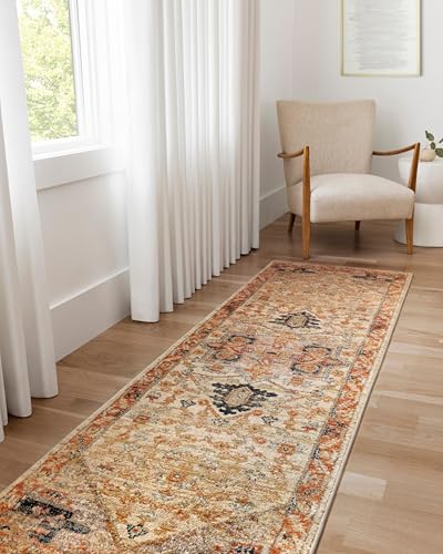 Loloi Jocelyn Collection JOC-01 Sand/Multi 5'-5" x 7'-6" .38" Thick Area Rug - color: Sand / Multi, size: 5'5" x 7'6" (Rectangular)