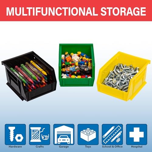 Akro-Mils 30210 AkroBins Plastic Storage Bins, 5"x4"x3", Yellow, 24-Pack