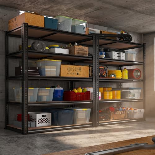 REIBII 40" W Storage Shelves,2500LBS Heavy Duty Garage Shelving for Basment (Pack of 2)