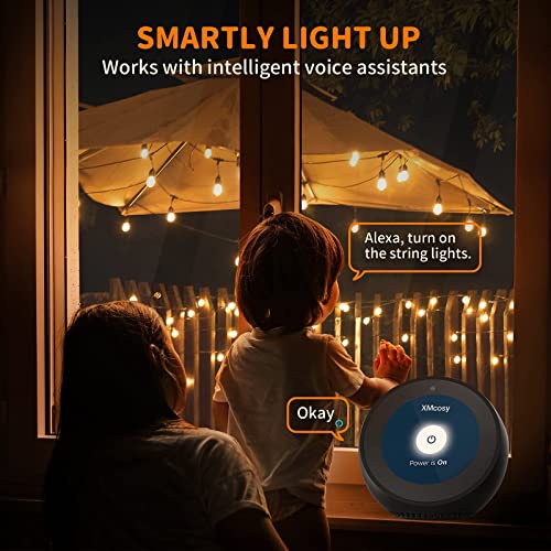 XMCOSY+ Outdoor String Lights, Smart Patio Lights 100Ft Dimmable Outdoor Lights Warm White, 50 G40 LED Bulbs, WiFi String Lights for Outside, Work with Alexa, APP Control, Waterproof Extendable - size: 100FT(50 Sockets)+Smart Controller