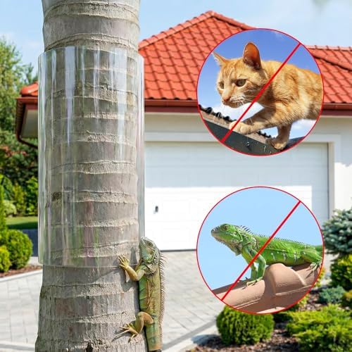 UNIFAMILY Iguana Tree Wraps 96x16IN, PET Squirrel Baffle for Tree Trunk Protector Guard for Reptiles Climbing, Cat Anti Climb Trees Guard, Squirrel Duards for Trees with Double-Sided Adhesive
