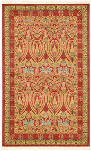 Unique Loom Edinburgh Collection Area Rug - Canmore (3' 3" x 5' 3" Rectangle, Red/ Navy Blue) - color: Red/Navy Blue, size: 3'3" x 5'3" (Rectangular)