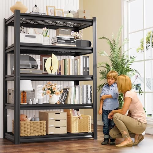 Set of 8 Garage Shelving-3000 lbs 5 Tier Storage Shelves,Adjustable Heavy Duty Metal Shelving Unit and Storage Large Wire Rack,Utility Steel Shelf for Warehouse Industrial Pantry Basement -78"x46"x20"