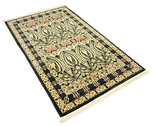 Unique Loom Edinburgh Collection Area Rug - Canmore (3' 3" x 5' 3" Rectangle, Black/ Cream) - color: Black/Cream, size: 3'3" x 5'3" (Rectangular)