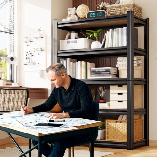 2-Pack 3 Tier Storage Shelves,Garage Shelving,Adjustable Heavy Duty Metal Shelving Units and Storage Large Rack,Utility Shelf For Shop Warehouse Industrial Pantry Basement Organizers 33"x35"x16"