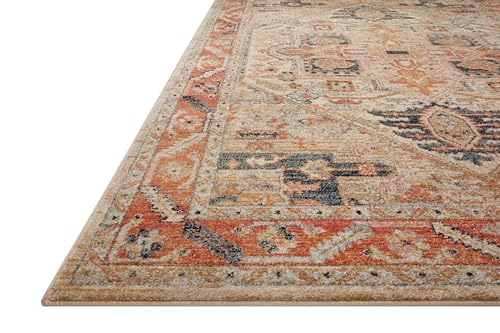 Loloi Jocelyn Collection JOC-01 Sand/Multi 5'-5" x 7'-6" .38" Thick Area Rug - color: Sand / Multi, size: 5'5" x 7'6" (Rectangular)