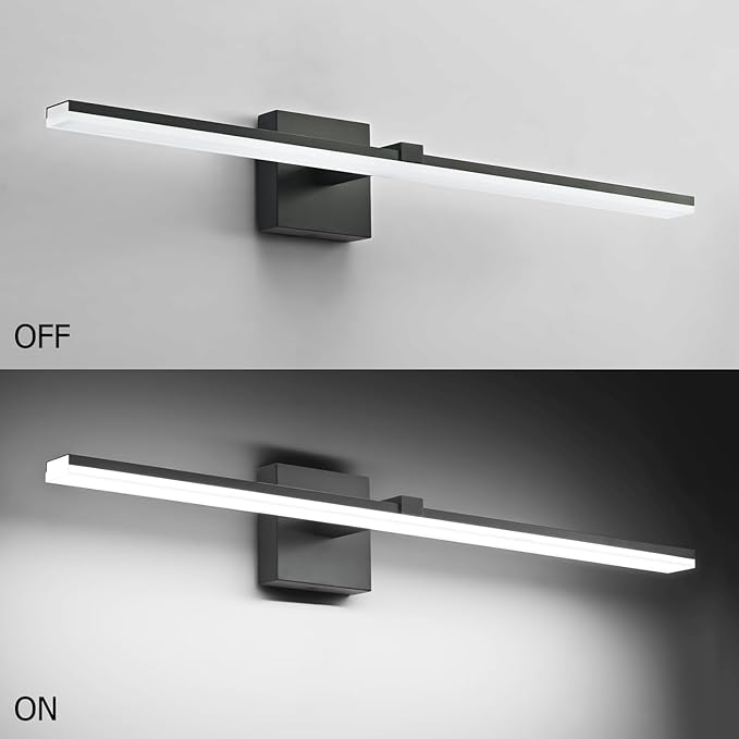 ZUZITO Black Bathroom Light Fixtures Modern Vanity Lights for Bathroom 24in LED Bath Lights Bar 5CCT Dimmable