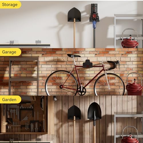 JNIHEEP Garage Organizer Trimmer Rack,Garden Power Tool Hanger,2 Pack,Black