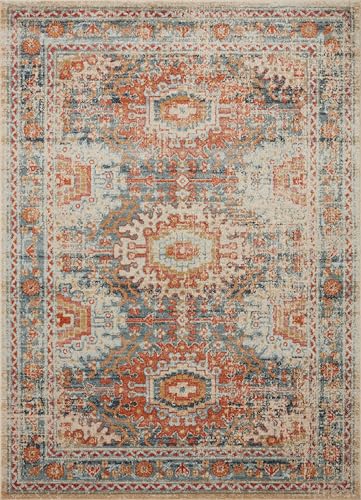 Loloi Jocelyn Collection JOC-03 Mist/Multi 9'-6" x 12'-6" .38" Thick Area Rug - color: Mist / Multi, size: 9'6" x 12'6" (Rectangular)