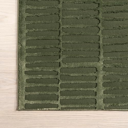nuLOOM Kailani Green, 6'7" x 9', Geometric, Soft and Cozy, High Traffic, Stain Resistant, Easy Clean, Durable Washable Area Rug for Bedroom, Living Room, Dining Space, Den, Foyer, Entryway - color: Green, size: 6'7" x 9' (Rectangular)