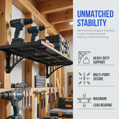 8 Pack Heavy Duty Garage Wall Shelving 45.3 x 16.5 Inch