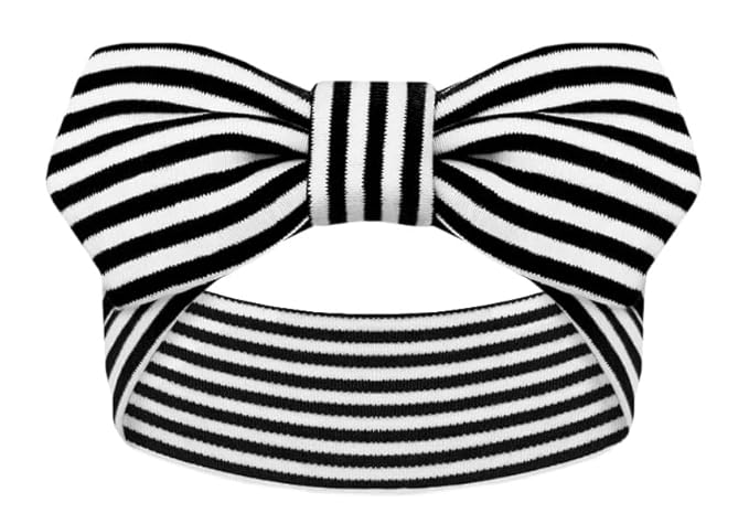 Creative Knitwear Wisconsin Badgers Infant Girls Black/White Striped Hair Knot Headband Embroidered Logo - Size Newborn - 4T