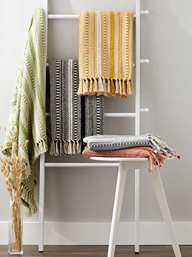 DII Braided Striped Throw, 50x60, Honey Gold - color: Honey Gold