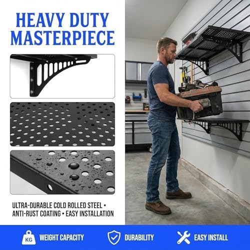 8 Pack Heavy Duty Garage Wall Shelving 45.3 x 16.5 Inch