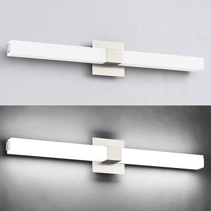 ZUZITO Modern Bahtoom Vanity Light Brushed Nickel, Bathroom LED Lights 32 Inch, 5CCT Dimmable Wall Lighting Fixtures for Bathroom Over Mirror