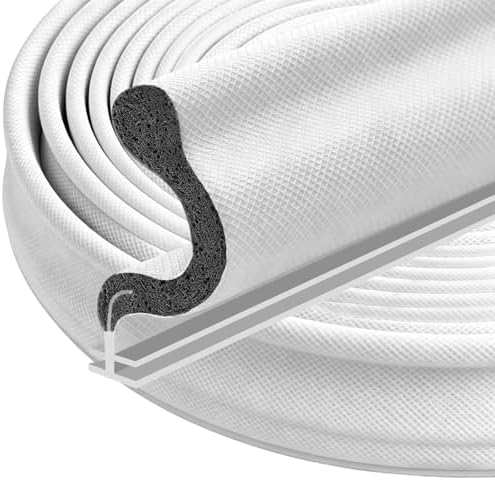 40FT Weather Stripping Door Seal: Sound Proof Draft Blocker Kerf Weather Stripping for Exterior Front Door, Large Gap Seal, Easy to Install (White)