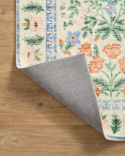 Loloi Rifle Paper Co. Eden Collection EDE-02 Mughal Garden Cream 2'-6" x 9'-6" Runner Rug feat. CloudPile™ - color: Mughal Garden Cream, size: 2'6" x 9'6" (Rectangular)