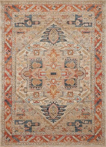 Loloi Jocelyn Collection JOC-01 Sand/Multi 7'-10" x 10' .38" Thick Area Rug - color: Sand / Multi, size: 7'10" x 10' (Rectangular)