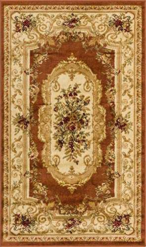 Unique Loom Versailles Collection Area Rug - Henry (3' 1" x 5' 3" Rectangle Brick Red/Brown) - color: Brick Red/Brown, size: 3'3" x 5'3" (Rectangular)