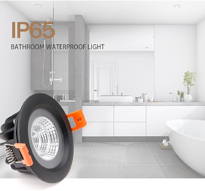 LS-PRO 3.5inch 9w LED Recessed Ceiling Light Slim Aluminium Panel, Anti Rust Fixture Downlight Shower Spotlight IP65 Waterproof for Wet Location Indoor & Outdoor Warm light/3000k-White Body