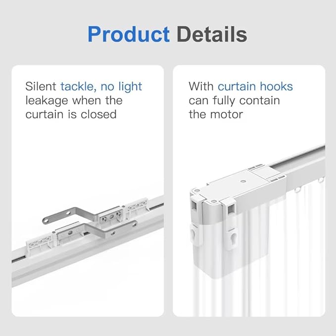 Mini 5-Wire Motorized Curtain Track Kit, 1.8N Mini Automatic Curtain Opener with Remote, Pre-Assembled Hardwired Electric Curtains for Home Office (6.0 meters (236.2 inches))