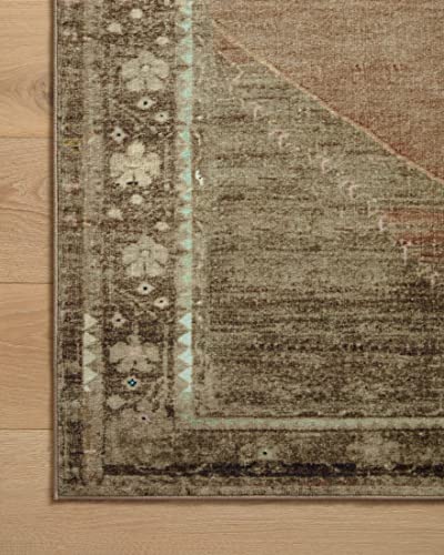 Loloi Magnolia Home by Joanna Gaines Sinclair Collection SIN-06 Clay/Tobacco 2'-3" x 9'-6", .25" Pile Height, Machine Washable, Runner Rug - color: Clay / Tobacco, size: 2'3" x 9'6" (Rectangular)