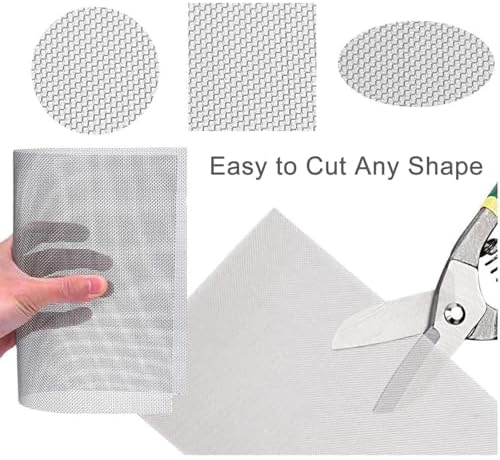 Stainless Steel Wire Mesh Panel, 304 Grade 10 Mesh Screen, Heavy Duty Metal Guard for Ventilation, Pest Protection and Workshop Use