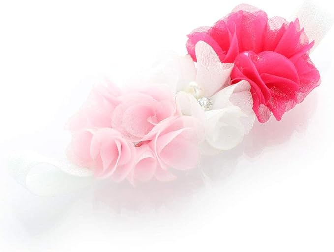 My Lello Flower Headbands Baby - Girls - Toddler Fabric Beaded Stretchy Elastic Pair