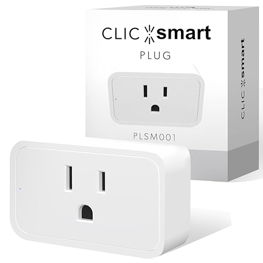 ClicSmart Smart Home Wi-Fi Outlet Smart Plug for Outlets | Compatible with Alexa & Google Home to Control by Voice | Remote Control Regular Lights and Devices from Anywhere via Free ClicSmart App