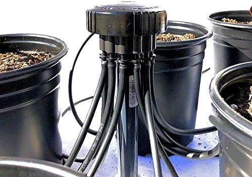 (3.3 GPH) - 12 Plant Drip Grow Kit - Starter Hydroponics Irrigation Bubbler/Manifold Kit - Includes 100'ft 1/8" Distribution Tubing, Emitter Stakes, Manifold & Plugs (Pots Sold Separately) (3.3 GPH)