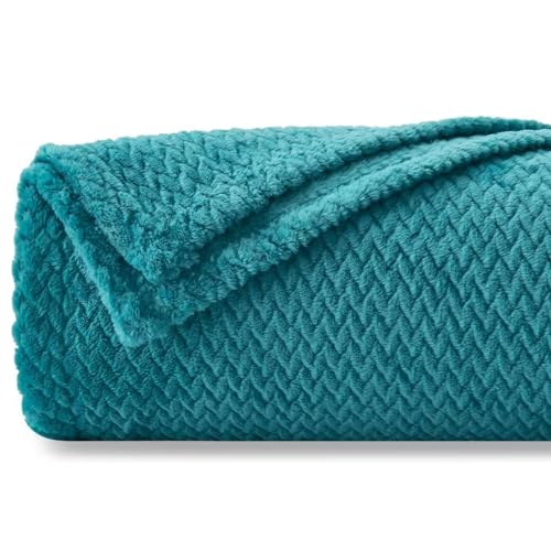 NEWCOSPLAY Super Soft Throw Blanket Dark Blue Premium Silky Flannel Fleece Leaves Pattern Lightweight Bed Blanket All Season Use (Dark Blue, Throw(50"x60")) - color: Dark Blue, size: Throw(50"x60")