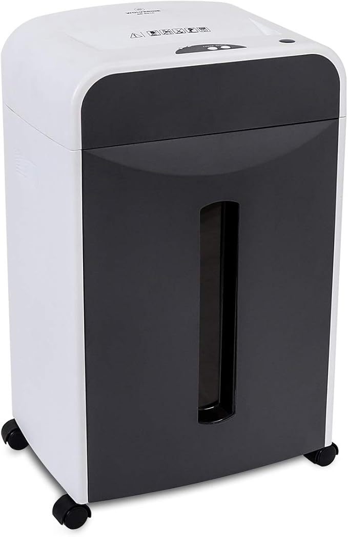 WOLVERINE 6-Sheet 2x6mm Super Micro Cut High Security Level P-5 Ultra Quiet Paper/Credit Card Shredder for Home Office by Manganese-Steel Cutter and 5 Gallons Pullout Waste Bin SD9610