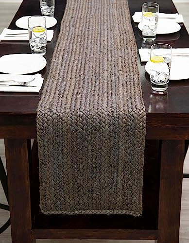 Unique Loom Braided Jute Collection Area Rug - Dhaka (1' 2" x 6' 1" Table Runner, Gray) - color: Grey, size: 1'2" x 6'1" (Table Runner)
